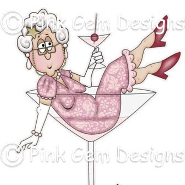 Digital Digi Stamp  Cocktail Molly . Lady  Birthdays. Mother's  Day