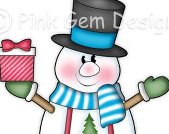 Digi Stamp  'Frosty Snowman' Snowman. Christmas