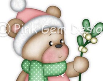 Digi Stamp Christmas Bella. Makes Cute Christmas Cards. Teddy Bear