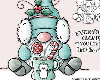 Hot Chocolate Gnome Digi Stamp: Nordic Christmas Nisse (PNG)