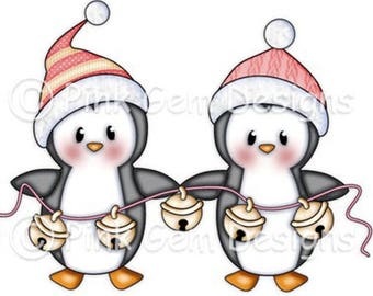 Digi Stamp 'Jingle Penguins' . Makes Cute Christmas Cards.