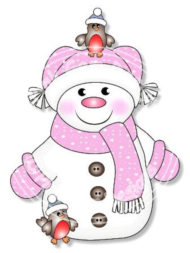 Digital Digi Funky Snow Girl Stamp. Makes Cute Christmas image 1