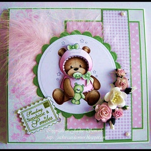 Digital Digi Baby Girl Teddy Stamp image 2