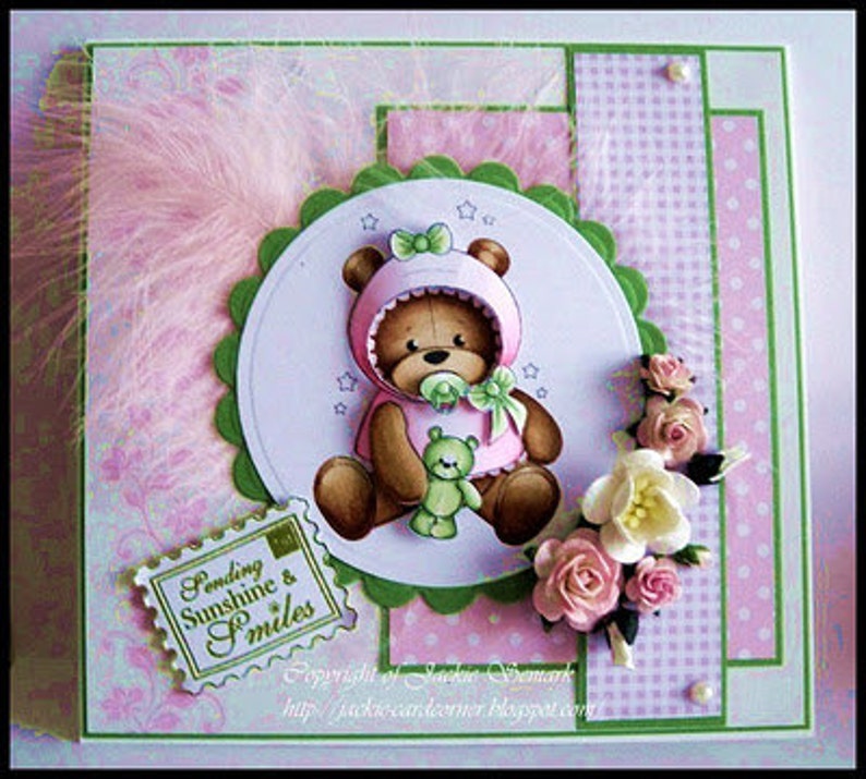 Digital Digi Baby Girl Teddy Stamp image 2