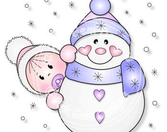 Digital (Digi) Baby & Snowman Stamp