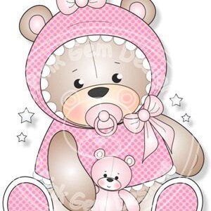 Digital Digi Baby Girl Teddy Stamp image 1
