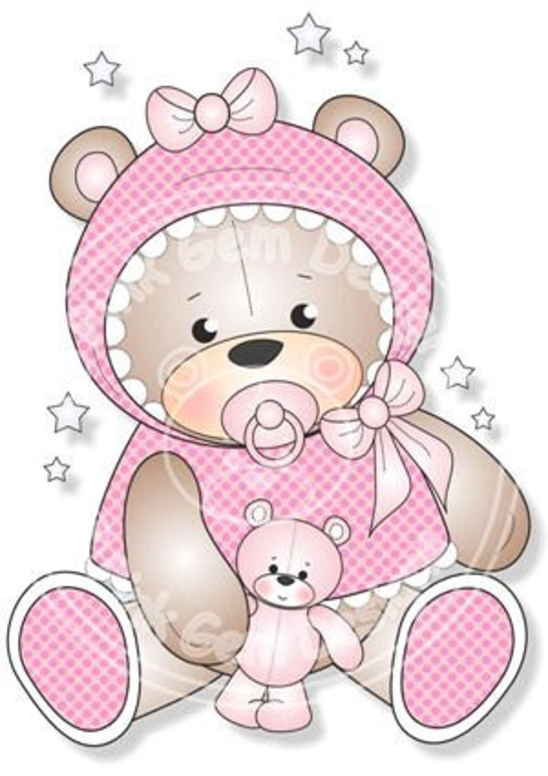 Digital Digi Baby Girl Teddy Stamp image 1