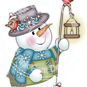 Digi Stamp 'Chilly with Lamp' Boneco de neve. Faz lindos cartões de Natal