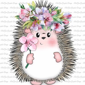 Hérisson avec conception de sublimation de fleurs,Digi Stamp,Télécharger,Utilisation commerciale,Hérisson PNG,Hérisson numérique,Hérisson Clip Art,Fleur