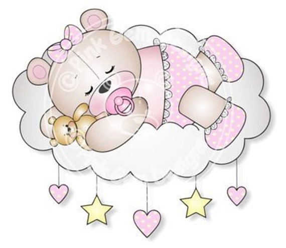 Digital Digi Bebe Nina Durmiendo Sello De Teddy Etsy