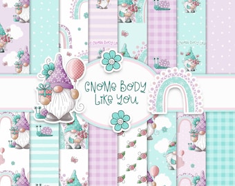 Gnomes Digital Papers: Seamless Patterns (Digital Download)