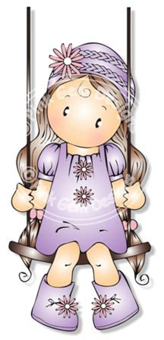 Digital Digi Chloe On Swing Stamp Birthday Mothers Day