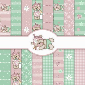 Baby Digital Papers, Nursery Papers, New Baby Shower, Baby Backgrounds, Cardmaking, New Baby Girl, Scrap Book, Baby Girl Bella Digital Paper