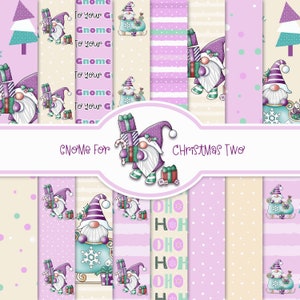Digital Christmas Papers, Gnome For Christmas 2, 16 Digital Papers, Christmas Digital Paper, Gnome Digital Papers, JPG, Seamless, Tomte