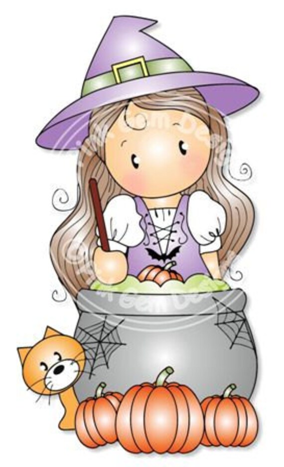 Digital Digi Chloe with Cauldron. Halloween | Etsy