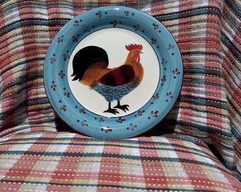Plato vintage de gallo de la colección Carnaby de Seymour Mann, plato de pollo de granja, decoración de pared para cocina campestre