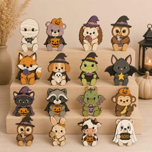 Halloween Animal Shelf Sitter SVG, Layered Laser Cut Files, Woodwork Project for xTool CNC