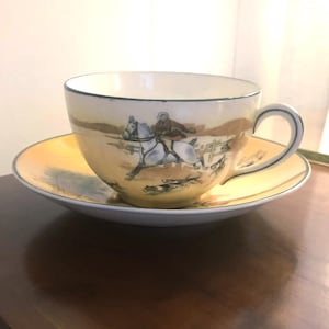 Vintage Royal Doulton Fox Hunt Tea Cup and Saucer: English Bone China
