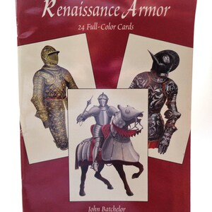 Renaissance Armor, 24 Full-Color Post Cards, Ready to Mail, War Collectible, Battle Gear, Knights, Gauntlet, Gorget, Protection