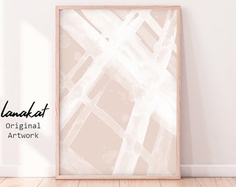 Abstract Brushstrokes Beige Print. Neutral Watercolor Painting no.1. Neutral Warm Earth Tones Wall Art Modern Minimal Decor. Printable Art