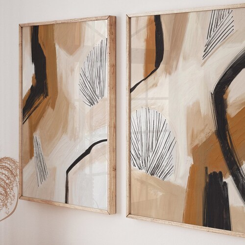 Earth Tone Wall Art Set of 3 Wall Art Prints Boho Rusty - Etsy