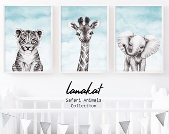 Baby Animals Prints Printables Modern Wall Art Par Lanakat
