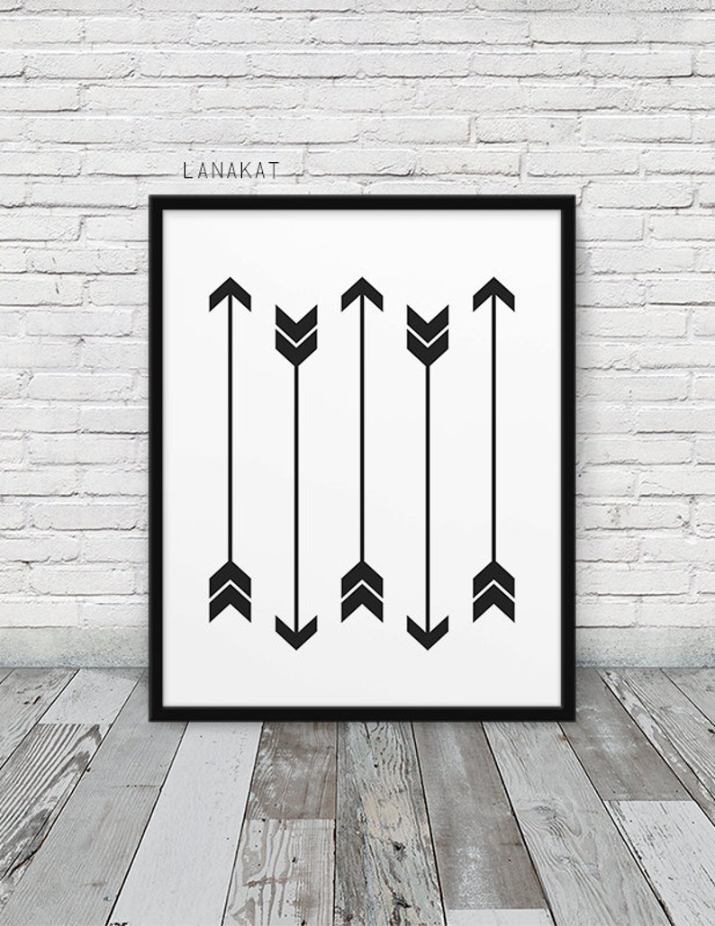 Arrows Print Chevron Arrows Print Black White Art Abstract Etsy