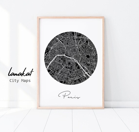 Paris City Map Print Paris Street Map Printable Black Etsy Paris City Map Print Paris Street Map Printable Black Etsy
