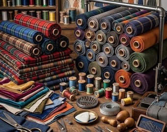 Scottish Clan Tartan Fabric For Kilt Accessories & Custom Wear Highland 54'' Wide Acrylic Wool Tartans Available in 50+ Tartans