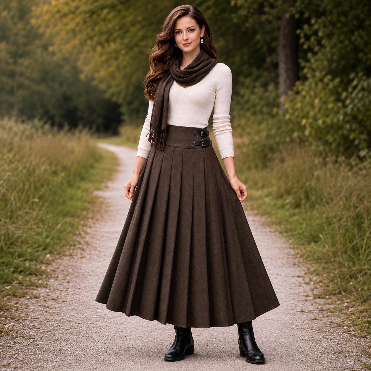 Half Pleated Skirt - Etsy