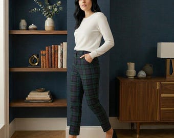 Pantalón de tartán escocés para mujer. Pantalón de moda de las Tierras Altas. Disponible en más de 50 tartanes.