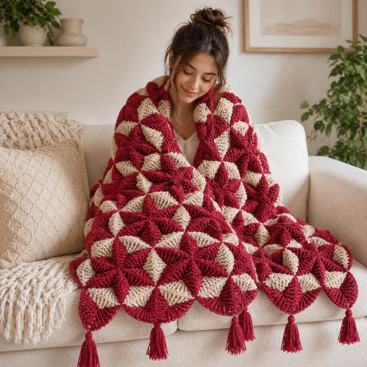 30 3D Crochet Patterns for Texture, Shape, and Standout Handmade Projects 34 Geometric 3D Star Blanket