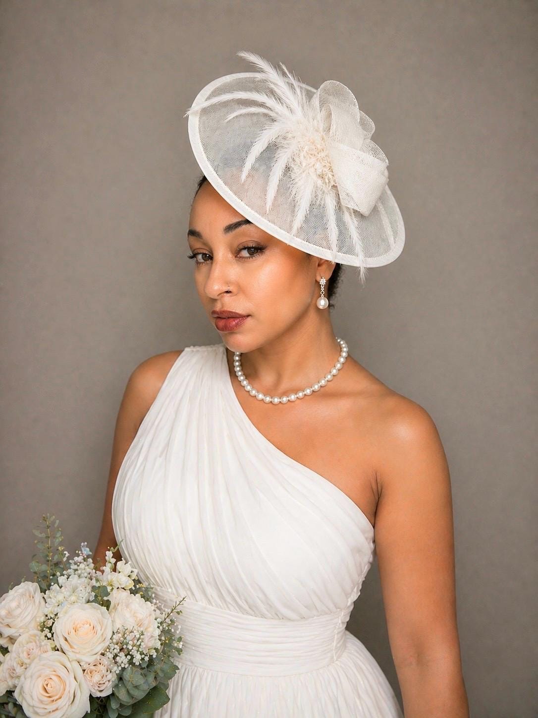 Elegant White Pillbox Tulle Women\'s Hat Brunch Wedding Bridal Tea Church Summer Wide Brim Tea Party Hat for Women – Foldable Sun Hat for  main image 2