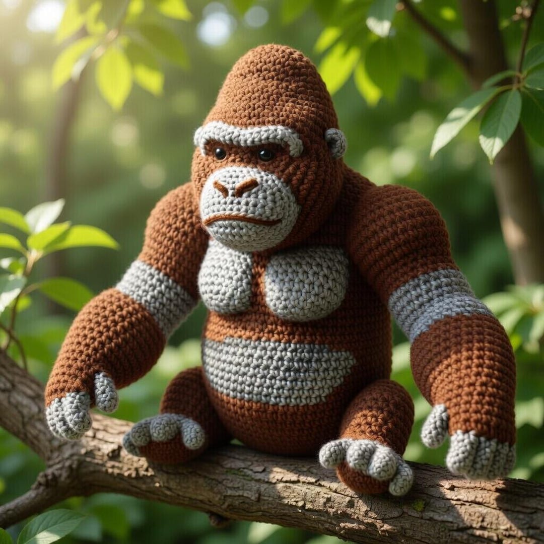 Crochet Gorilla Pattern PDF, Amigurumi Monkey Toy Tutorial, Jungle ...