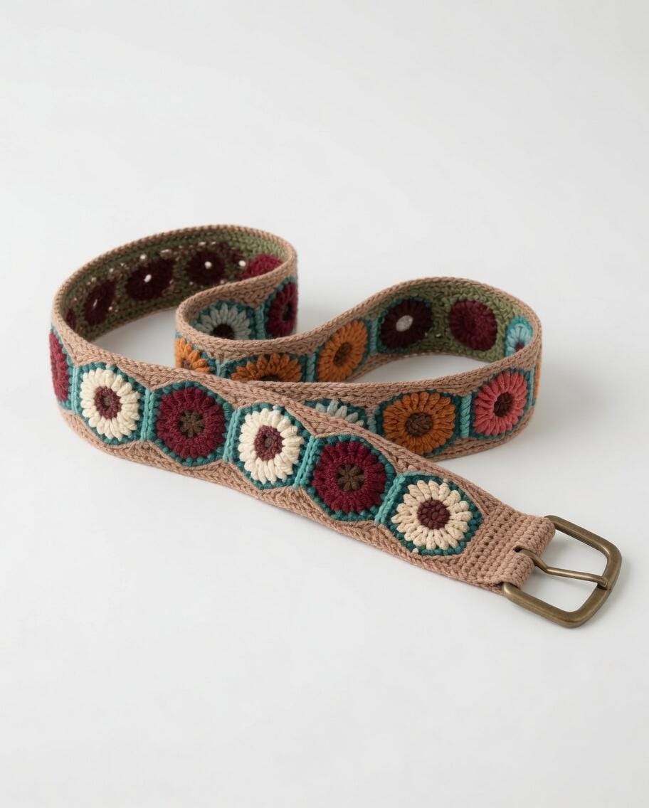 38 Sunburst Crochet Patterns for Blankets, Bags, Tops, and Home Decor 21 Crochet Belt Granny Square Sunburst Belt