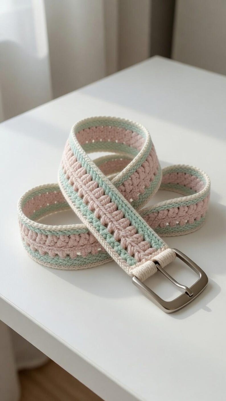 Crochet Belt Pattern PDF, Boho Woven Belt Tutorial, Adjustable Handmade ...