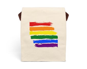 Torba na lunch z płótna z paskiem