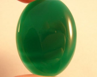 Natural Loose Green Agate 40 x 30 mm Oval Cabochon