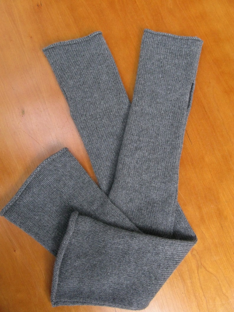 100% 4ply Scottish/UK Spun Cashmere Extra Long Arm/Hand Warmers image 3