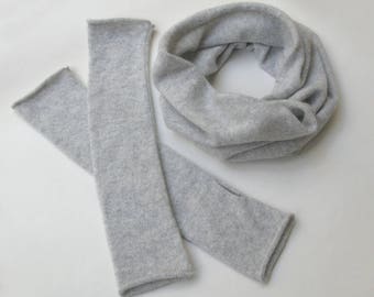 4 ply 100% UK Spun Cashmere Snood And Arm Warmers