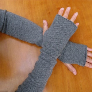 100% 4ply Scottish/UK Spun Cashmere Extra Long Arm/Hand Warmers image 1