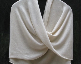 Ivory 50/50% Cashmere Silk Wrap