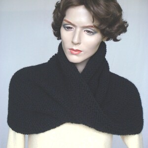 Oversize Chunky Cowl Scarf  Chunky Knit Cowl Infinity Scarf  Knit Neckwarmer Snood in Black-- Ready to Ship