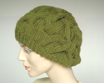 Hand breien Hat Slouch muts baret Hat kabel hoed voor vrouwen Fall Fashion Winter mode---klaar om schip