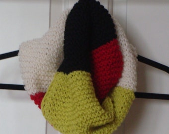 Oversize Chunky Knit Cowl Scarf Infinity Scarf  Knit Neckwarmer Wool --- Ready to Ship