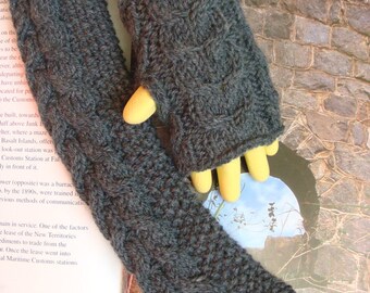 Kabel brei Vingerloze handschoenen lange Hand gebreide handschoenen Arm Warmers Wrist Warmers donkergrijs---klaar voor schip
