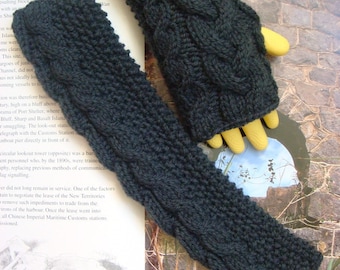 Kabel brei Vingerloze handschoenen lange Hand gebreide handschoenen Arm Warmers pols Warmer kwik wol---klaar voor schip