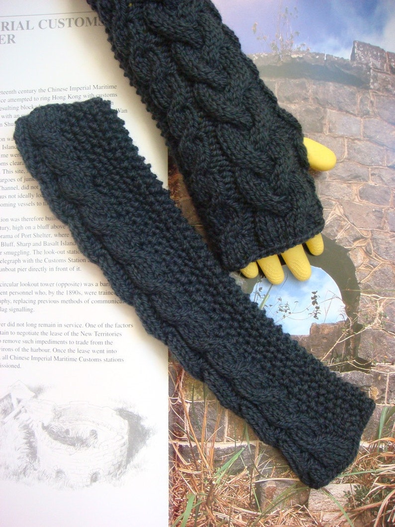 long knit fingerless gloves