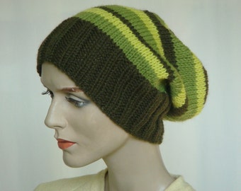 Hand breien Hat Slouch hoed voor vrouwen of mannen kleurrijke wollen hoed Fall Fashion Winter mode---klaar om schip