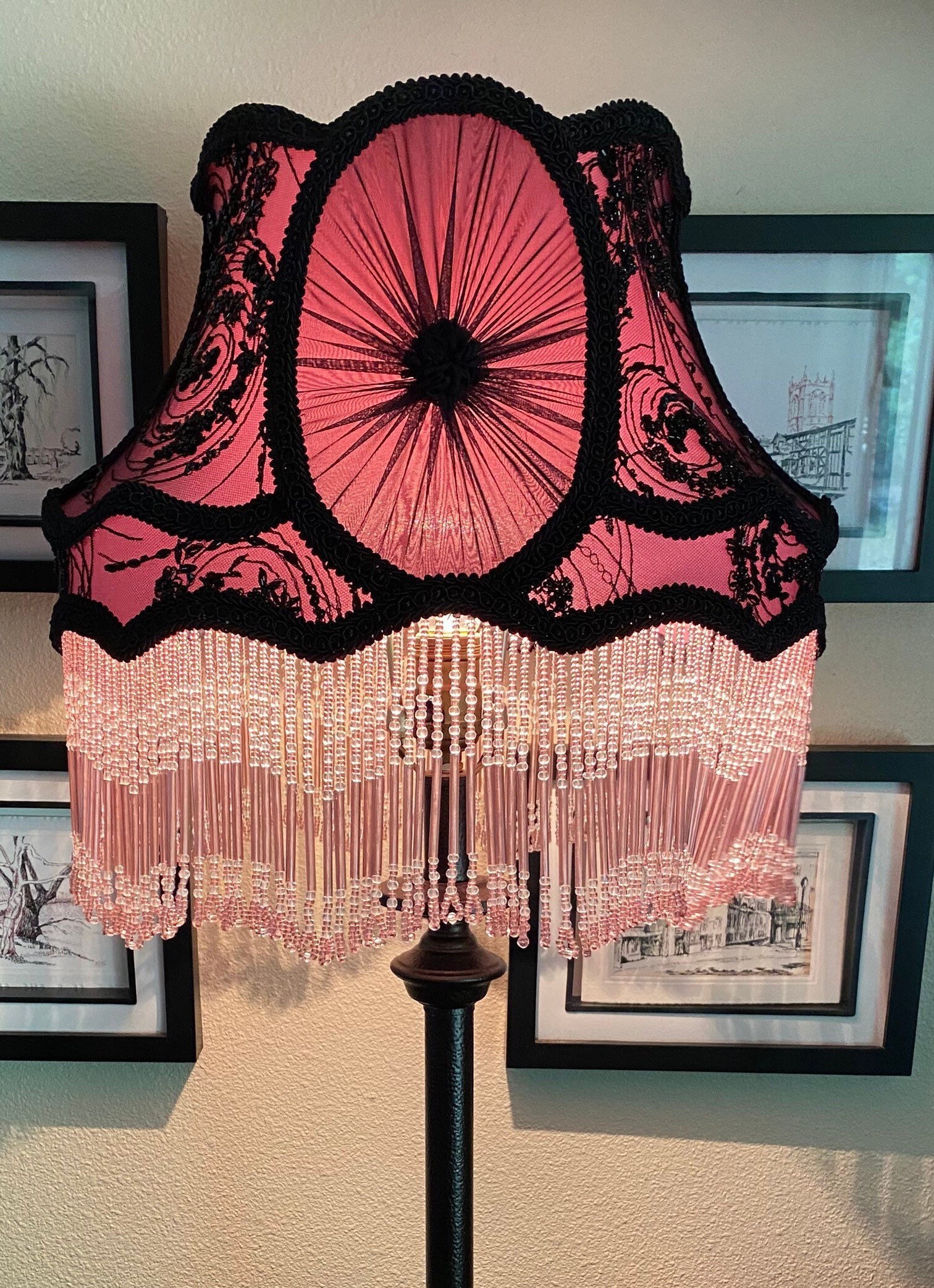 Mauve Victorian Style Lampshade Etsy
